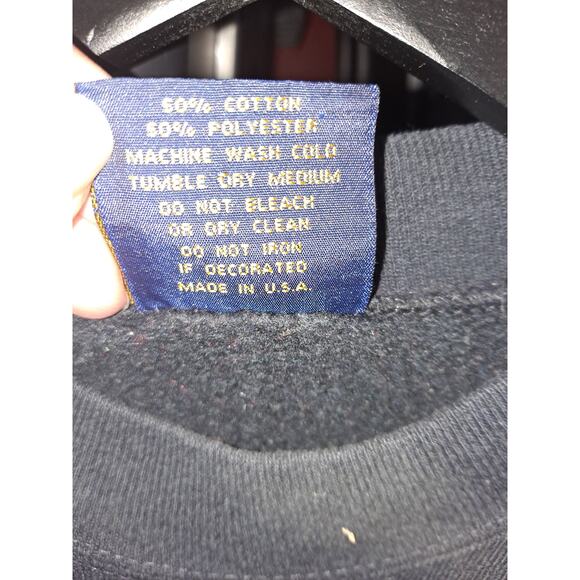 VTG Collegiate Colors Mens Navy University of Miami Sweatshirt Size M - Picture 5 of 6